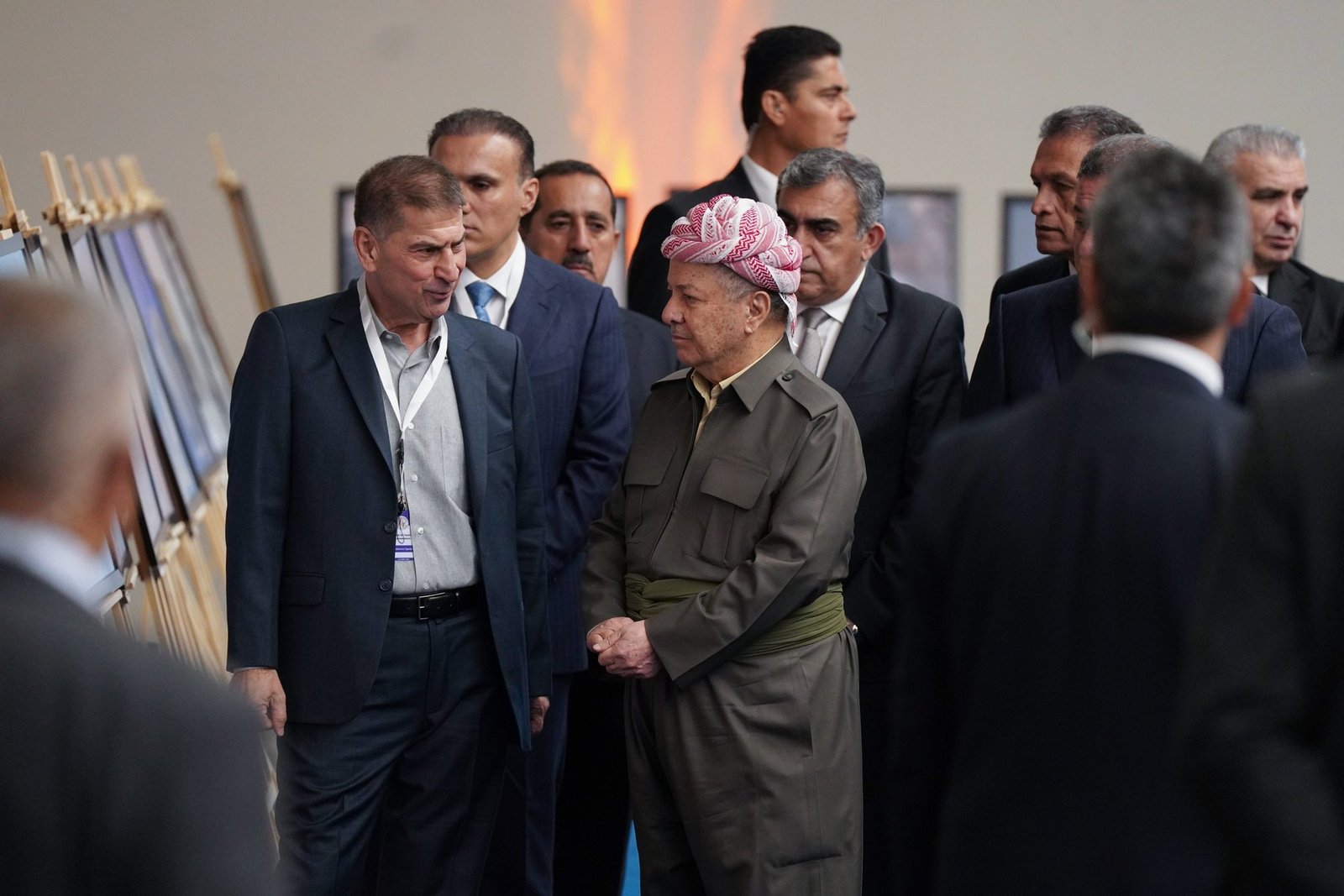 Day 1: a delegation of dignitaries touring the exhibition